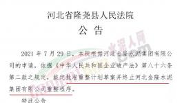 又有水泥企業(yè)申請(qǐng)重整和破產(chǎn)清算通過！