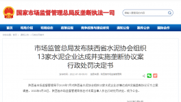 陜西水泥協(xié)會及13家水泥企業(yè)被罰4.51億！