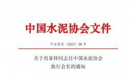 重磅！肖家祥任水泥協(xié)會執(zhí)行會長！